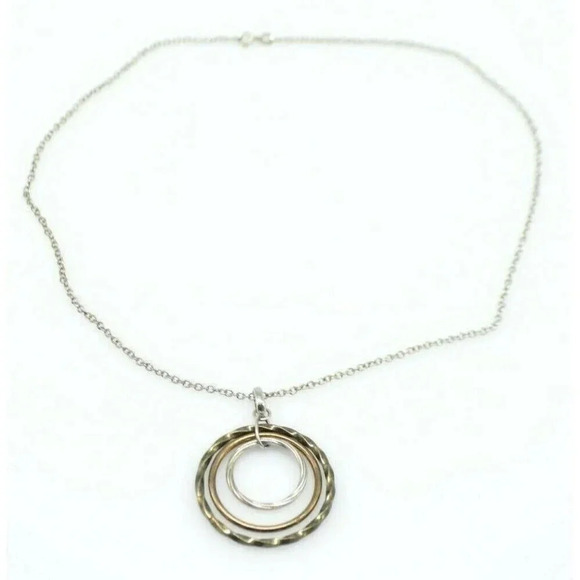 Sterling Silver .95 SA Thailand Three Tone Circles - Picture 1 of 4